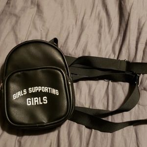 Girls supporting girls mini black backpack